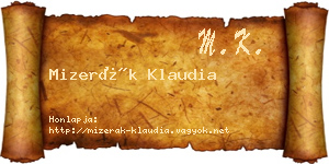 Mizerák Klaudia névjegykártya